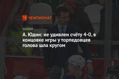А. Юдин: не удивлён счёту 4-0, в концовке игры у торпедовцев голова шла кругом