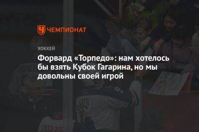 Форвард «Торпедо»: нам хотелось бы взять Кубок Гагарина, но мы довольны своей игрой