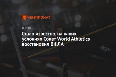 Стало известно, на каких условиях Совет World Athletics восстановил ВФЛА - championat.com