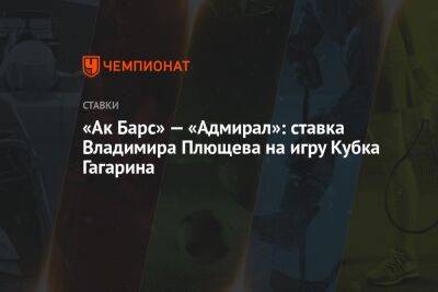 «Ак Барс» — «Адмирал»: ставка Владимира Плющева на игру Кубка Гагарина