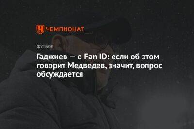 Гаджиев — о Fan ID: если об этом говорит Медведев, значит, вопрос обсуждается