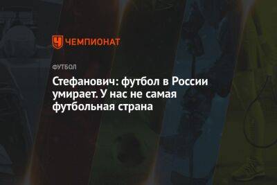 Стефанович: футбол в России умирает. У нас не самая футбольная страна