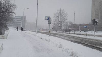 Сильный снегопад и ветер в Беларуси