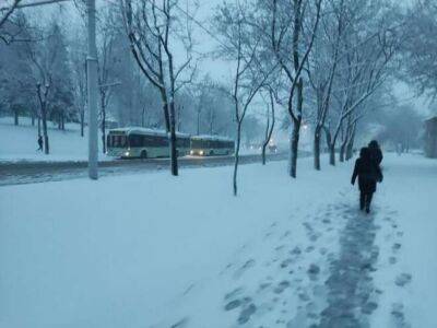 Минск засыпало снегом. Движение транспорта затруднено