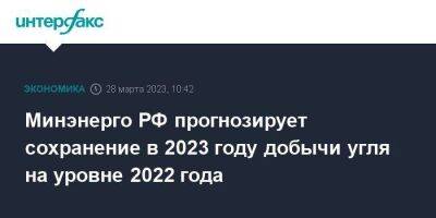 Николай Шульгинов - Минэнерго РФ прогнозирует сохранение в 2023 году добычи угля на уровне 2022 года - smartmoney.one - Москва - Россия