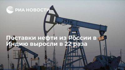 Вице-премьер Новак: поставки российской нефти в Индию в 2022 году выросли в 22 раза