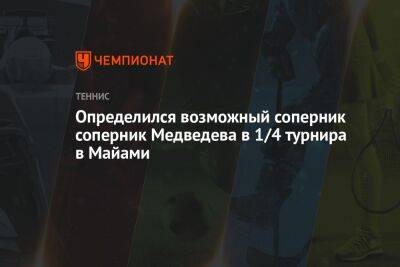 Определился возможный соперник соперник Медведева в 1/4 турнира в Майами