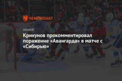 Крикунов прокомментировал поражение «Авангарда» в матче с «Сибирью»