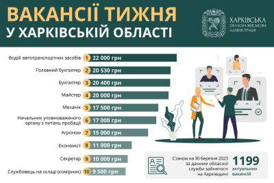 Работа в Харькове и области: вакансии недели от 9 до 22 тысяч гривен