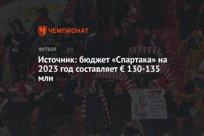 Источник: бюджет «Спартака» на 2023 год составляет € 130-135 млн