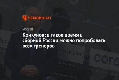 Крикунов: в такое время в сборной России можно попробовать всех тренеров
