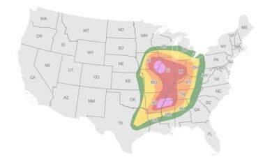 87 миллионов американцев находятся под предупреждением о разрушительной погоде - unn.com.ua - США - Украина - Киев - Техас - штат Теннесси - шт. Иллинойс - штат Луизиана - штат Арканзас - штат Миссисипи - штат Оклахома - штат Миссури - штат Айова