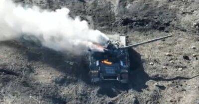 Дроны СБУ за одну ночь уничтожили 8 единиц техники оккупантов: сгорели танки и БМП (видео)