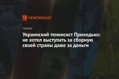 Украинский теннисист Приходько: не хотел выступать за сборную своей страны даже за деньги