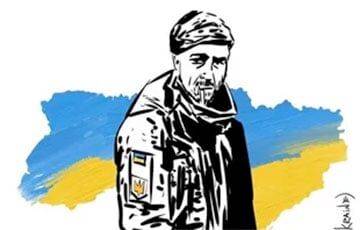 Гордый украинский воин перед трусливыми российскими захватчиками