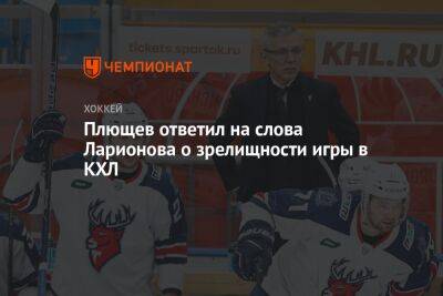 Плющев ответил на слова Ларионова о зрелищности игры в КХЛ
