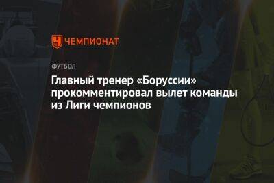 Главный тренер «Боруссии» прокомментировал вылет команды из Лиги чемпионов