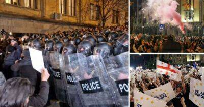 Протест в Грузии – протестующие штурмовали помещение парламента, спецназ применил слезоточивый газ и водометы – фото и видео
