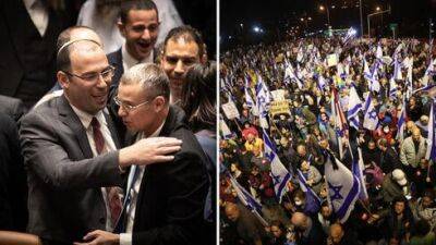 Ицхак Герцог - Симха Ротман - Коалиция ускоряет продвижение реформы, оппозиция усиливает протесты: что ждать - vesty.co.il - Израиль