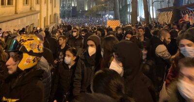 Протесты в Тбилиси: силовики взяли протестующих в кольцо (видео)