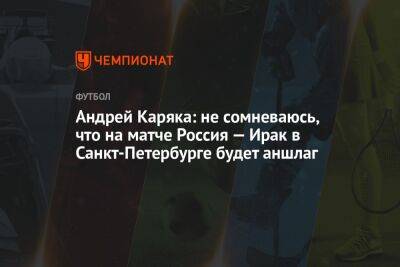 Андрей Каряка: не сомневаюсь, что на матче Россия — Ирак в Санкт-Петербурге будет аншлаг