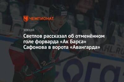 Светлов рассказал об отменённом голе форварда «Ак Барса» Сафонова в ворота «Авангарда»