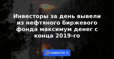 Инвесторы за день вывели из нефтяного биржевого фонда максимум денег с конца 2019-го