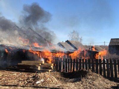 Пожар в Кунгуре на поселке Кирова