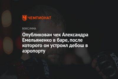Опубликован чек Александра Емельяненко в баре, после которого он устроил дебош в аэропорту