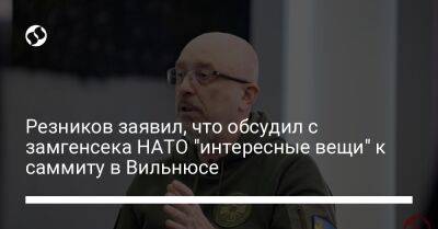 Резников заявил, что обсудил с замгенсека НАТО "интересные вещи" к саммиту в Вильнюсе