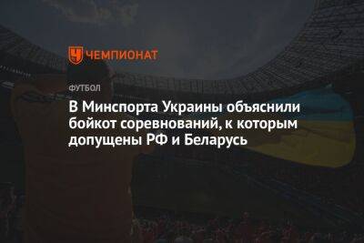 В Минспорта Украины объяснили бойкот соревнований, к которым допущены РФ и Беларусь