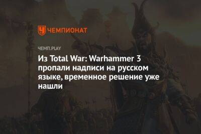 Из Total War: Warhammer 3 пропали надписи на русском языке, временное решение уже нашли