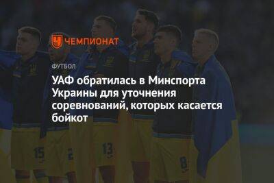 УАФ обратилась в Минспорта Украины для уточнения соревнований, которых касается бойкот