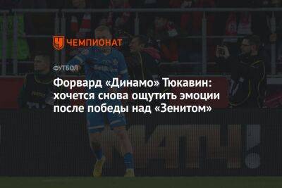 Форвард «Динамо» Тюкавин: хочется снова ощутить эмоции после победы над «Зенитом»