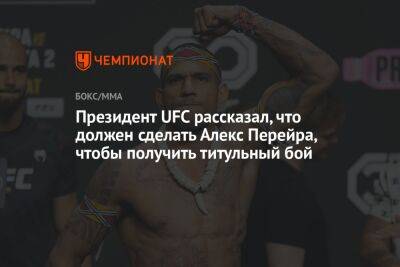 Дана Уайт - Алексей Перейра - Президент UFC рассказал, что должен сделать Алекс Перейра, чтобы получить титульный бой - championat.com