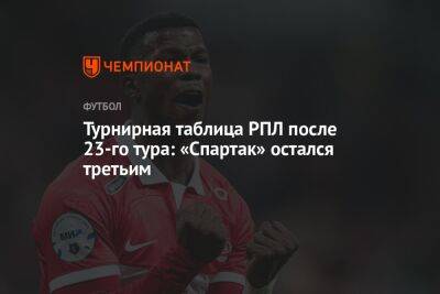 Турнирная таблица РПЛ после 23-го тура: «Спартак» остался третьим