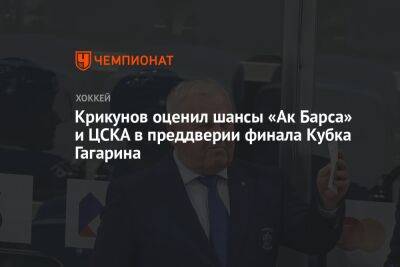 Крикунов оценил шансы «Ак Барса» и ЦСКА в преддверии финала Кубка Гагарина