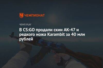 В CS:GO продали скин AK-47 и редкого ножа Karambit за 40 млн рублей