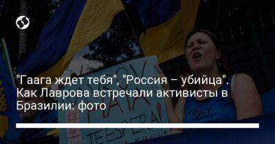 "Гаага ждет тебя", "Россия – убийца". Как Лаврова встречали активисты в Бразилии: фото