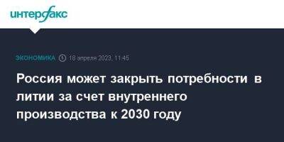Россия может закрыть потребности в литии за счет внутреннего производства к 2030 году