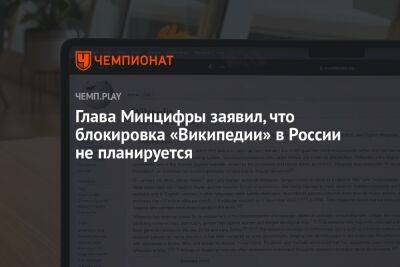 Глава Минцифры заявил, что блокировка «Википедии» в России не планируется