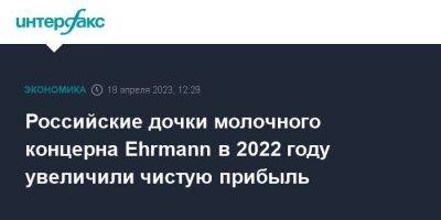 Российские дочки молочного концерна Ehrmann в 2022 году увеличили чистую прибыль