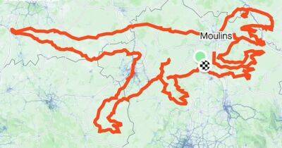Побили рекорд: велосипедисты создали самый большой GPS-рисунок динозавра (фото) - focus.ua - Украина - Египет - Франция