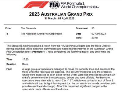 Промоутер Гран При Австралии пообещал исправиться