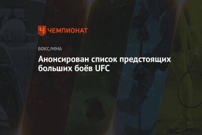 Анонсирован список предстоящих больших боёв UFC