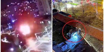 Летающая автомобиль. В результате бомбардировки ВС РФ Белгорода машина залетела на крышу магазина — видео