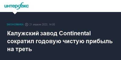Калужский завод Continental сократил годовую чистую прибыль на треть - smartmoney.one - Москва - Германия - Калуга