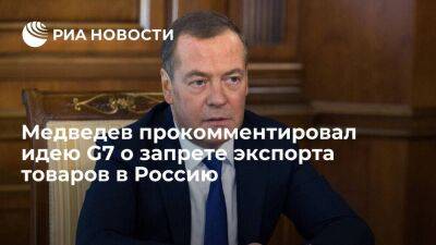 Медведев: идея о тотальном запрете экспорта товаров в Россию грозит и прекращением импорта