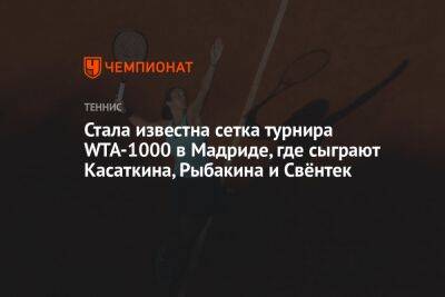Стала известна сетка турнира WTA-1000 в Мадриде, где сыграют Касаткина, Рыбакина и Свёнтек