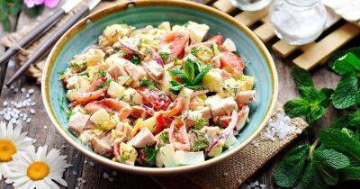 Вкуснейший салат с ветчиной и помидорами: пошаговый рецепт